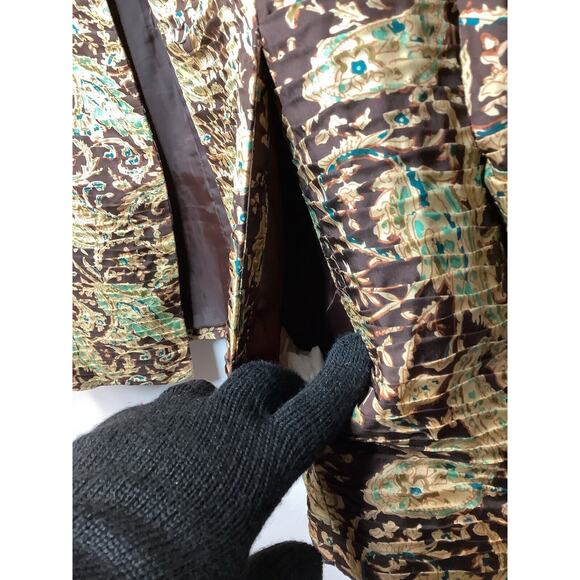 Silk Land Women’s 2X Jacket 100% Silk Paisley Print Fully Lined With Pockets - Picture 3 of 6